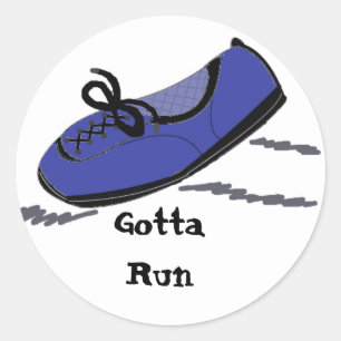 Sticker Rond Chaussure bleue - Gotta Run