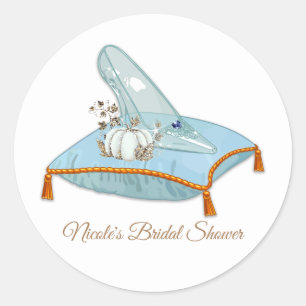 Sticker Rond Chaussure en verre Cendrillon Fête des mariées élé