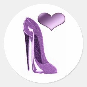 Sticker Rond Chaussure et coeur stylets lilas succulents de