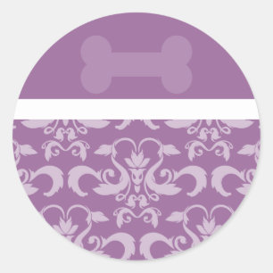 Sticker Rond Chaussures à os de chien pourpre