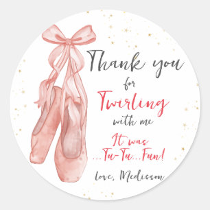 Sticker Rond Chaussures Ballerina Pink Ballet pour