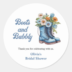 Sticker Rond Chaussures Bleues et Bruyante Mariage Western 