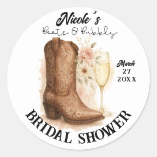 Sticker Rond Chaussures & Bubbly Country Western Boot Enterreme
