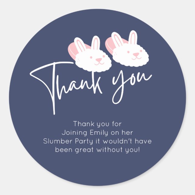 Sticker Rond Chaussures Bunny moderne Merci de fête de bois (Devant)