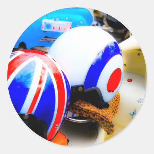 Sticker Rond Chaussures de casques pour scooters automobiles