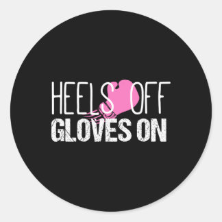 Sticker Rond Chaussures de kickboxing talons décollés gants sur