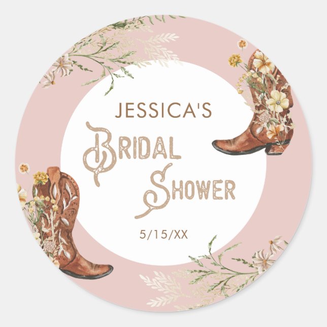 Sticker Rond Chaussures de mariage à motif floral aquarelle de  (Devant)