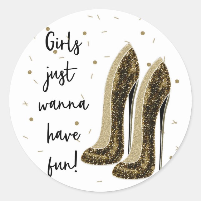 Sticker Rond Chaussures de mode haute talons Glam Beauté Sweet  (Devant)