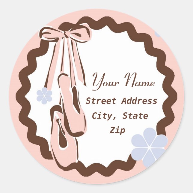 Sticker Rond Chaussures en Ballet Rose (Devant)