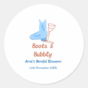 Sticker Rond Chaussures et bouteille de champagne pétillant sho