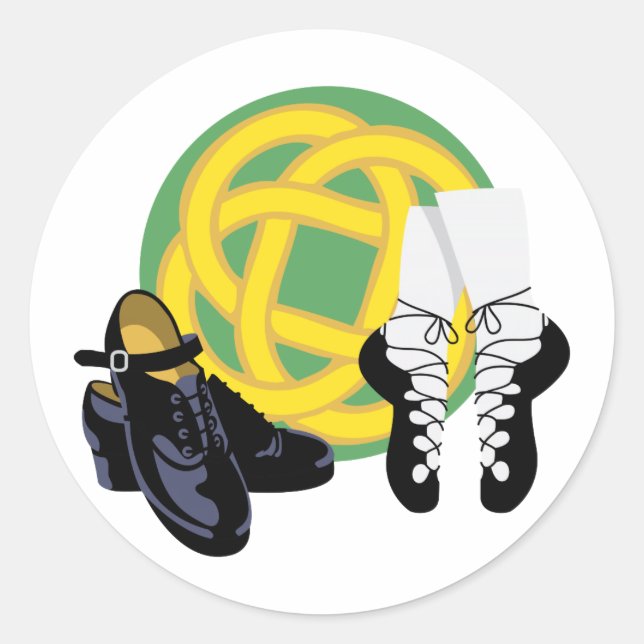Sticker Rond Chaussures irlandaises Celtic Knot (Devant)