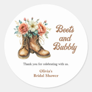 Sticker Rond Chaussures rustiques et douche de mariage western 
