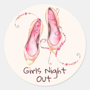 Sticker Rond Chaussures Whimsical "Girls Night Out"