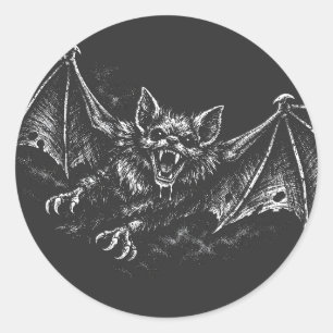 Sticker Rond Chauve-souris plongeante - par BurnsInHell