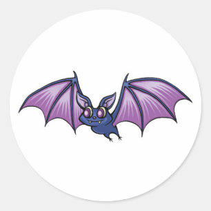 Sticker Rond chauve-souris vampire heureuse