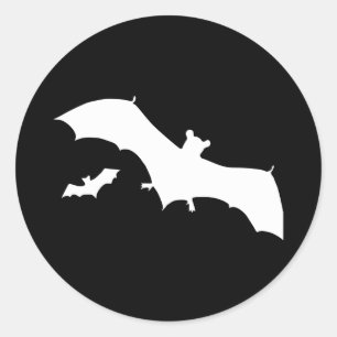 Sticker Rond Chauves-souris d'Halloween