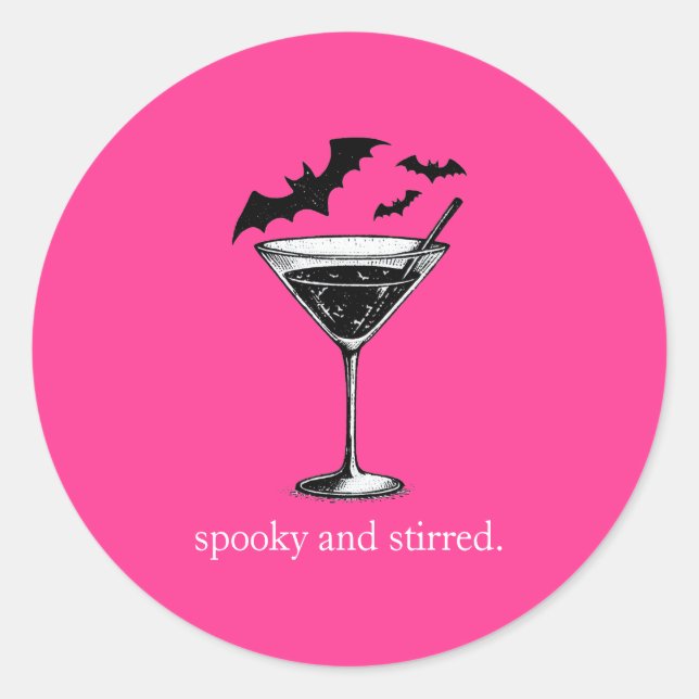 Sticker Rond Chauves-souris Martini (Devant)