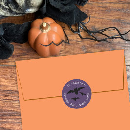 Sticker Rond Chauves-souris volantes éffrayantes Halloween Enve
