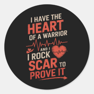 Sticker Rond Chd Sensibilisation Maladie cardiaque Guerrier Sou