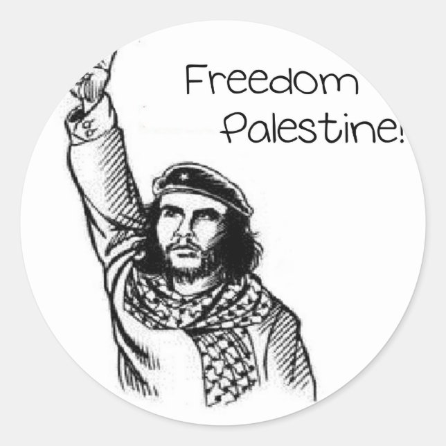 Sticker Rond Che Guevara, Liberté pour la Palestine ! (Devant)