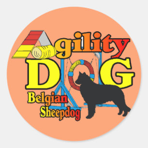 Sticker Rond Cheepdog Belge Agility Shirts Cadeaux