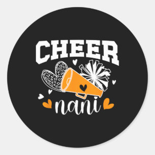 Sticker Rond Cheer Nani d'une meneuse de pom-pom girls Nani fiè