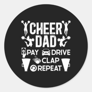Sticker Rond Cheer Papa Payer Clap de lecteur Cheerleader Père 