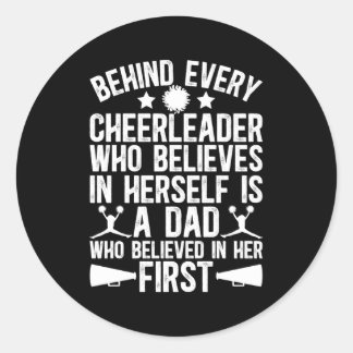 Sticker Rond Cheer Papa Qui Croyait Cheerleader Père Cheerle