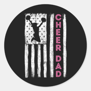 Sticker Rond Cheer Papa Rose Cheerleading _1
