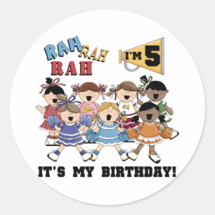 Sticker Rond Cheerleader 5e anniversaire Tshirts et cadeaux