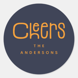 Sticker Rond Cheers Personnalisé Moderne