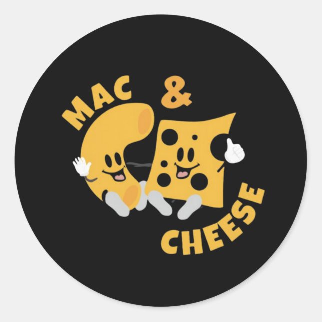 Sticker Rond Cheese Mac & Cheese Drôle Idée cadeau (Devant)