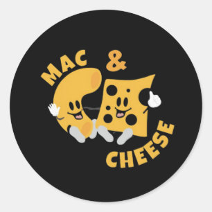 Sticker Rond Cheese Mac & Cheese Drôle Idée cadeau