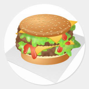Sticker Rond Cheeseburger