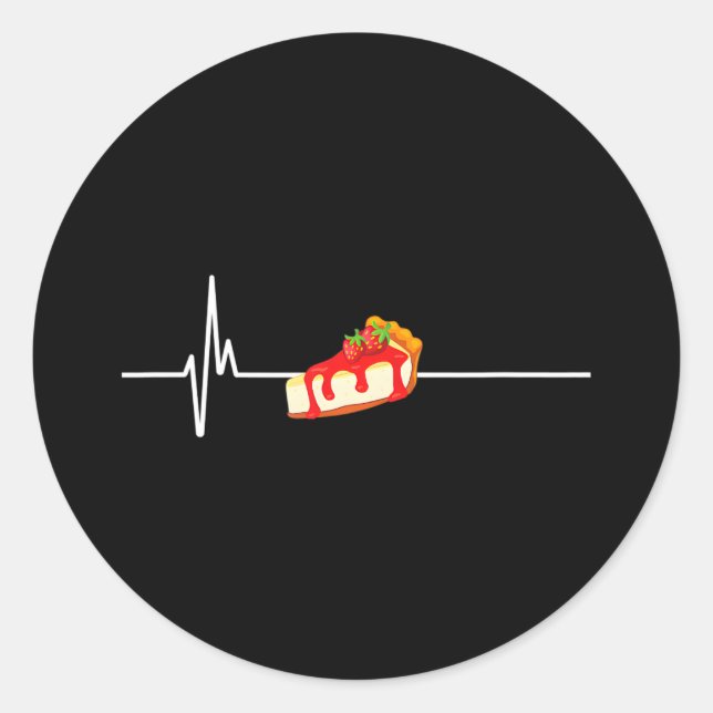 Sticker Rond Cheesecake Heartbea Funky Cheesecake Lover (Devant)