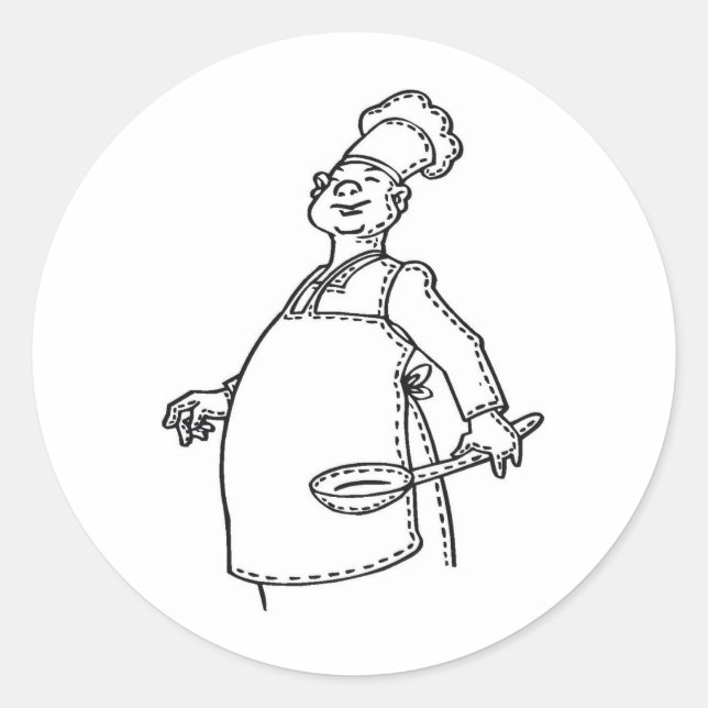 Sticker Rond Chef Avec Lame (Devant)