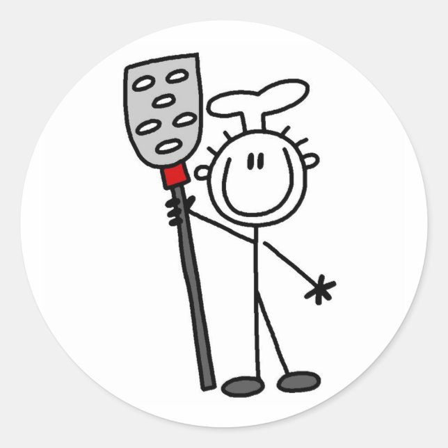 Sticker Rond Chef avec Spatula (Devant)