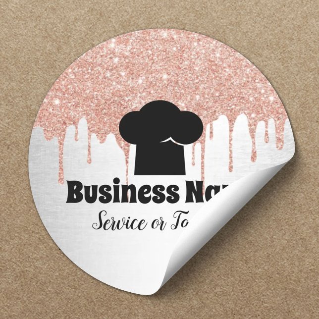 Sticker Rond Chef Casquette Boulangerie Cupcake Conduites moder (Créateur téléchargé)