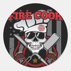 Sticker Rond Chef chef de la station de pompiers