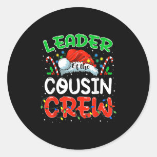 Sticker Rond Chef de la troupe de cousins Christmas Family Matc