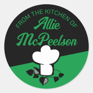 Sticker Rond chef herbes casquettes de la cuisine de personnali
