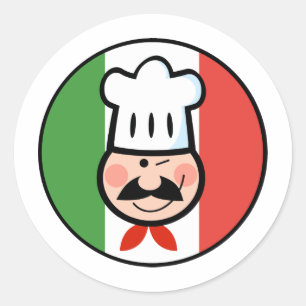 Sticker Rond Chef italien