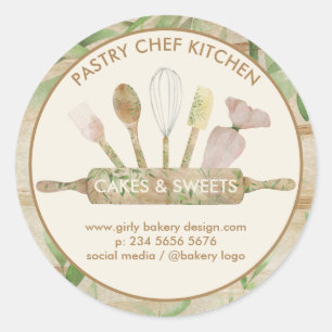 Sticker Rond Chef Pâtissier Boulangerie Maison