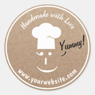 Sticker Rond Chef pâtissier rustique Kraft