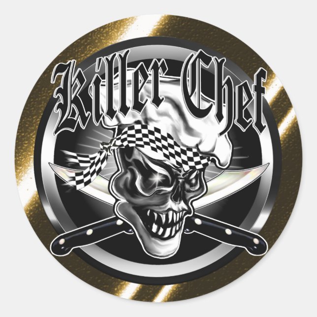 Sticker Rond Chef Skull 5 (Devant)