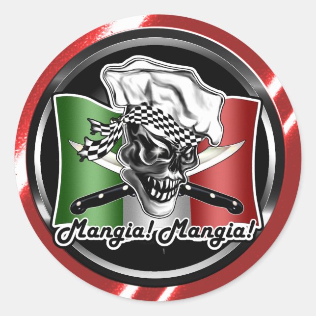 Sticker Rond Chef Skull 5 (Devant)
