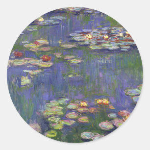 Sticker Rond Chefs-d'œuvre de peintures de Nymphéas de Monet