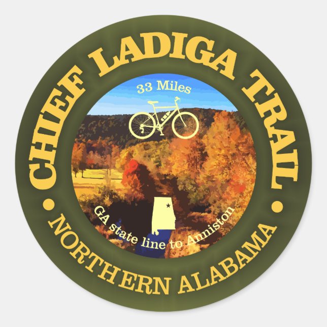 Sticker Rond Chemin Chief Ladiga (cyclisme c) (Devant)