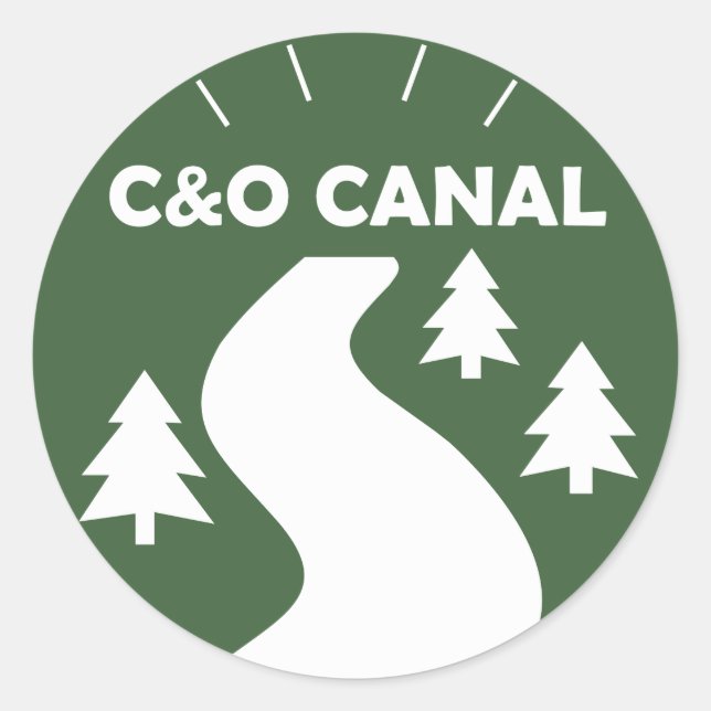 Sticker Rond Chemin d'accès du canal C&O (Devant)