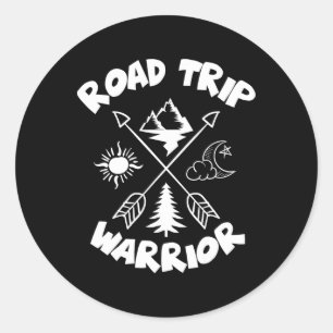 Sticker Rond Chemin De Route Guerrier Chemise Familiale Pour Va